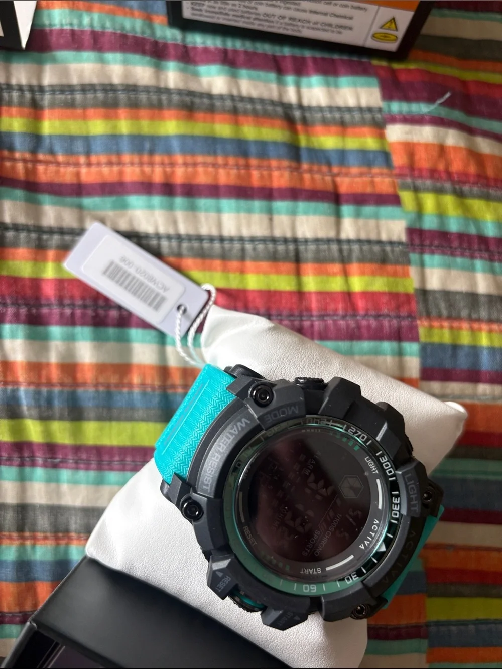 New Invicta Activa ACW8020-006 Mens Digital Sports Watch Teal Black Rubber Alarm